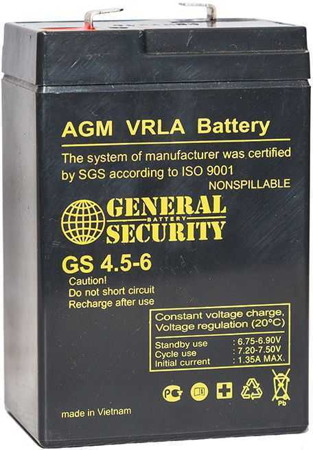 General Security GS 4,5-6 Аккумуляторы фото, изображение