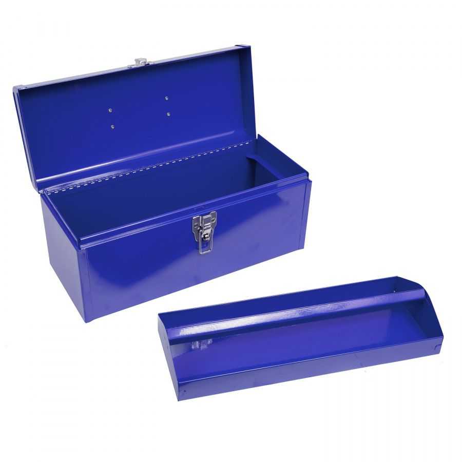 Ящик инструментальный, синий МАСТАК 512-01425B Ящики для инструмента металлические фото, изображение