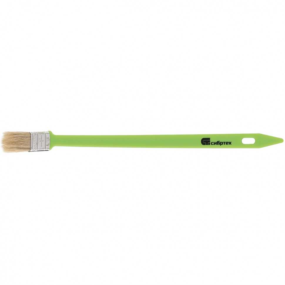 Кисть радиаторная 25 мм, натуральная щетина, пластиковая ручка Сибртех Кисти радиаторные фото, изображение