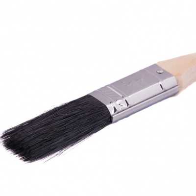 Кисть плоская, натуральная черная щетина, деревянная ручка 3/4" MTX Кисти плоские фото, изображение