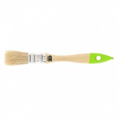 Кисть плоская 20 мм, натуральная щетина, деревянная ручка Сибртех Кисти плоские фото, изображение